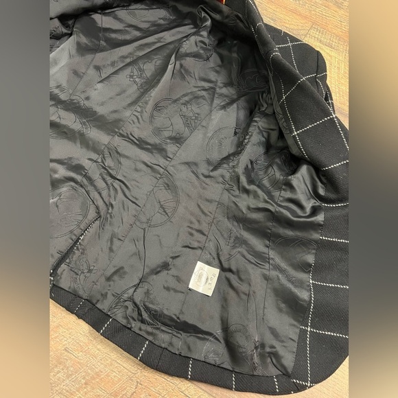 L.A.M.B Gwen Stefani pinstripe plaid wool suit blazer jacket size 2 - Picture 5 of 15